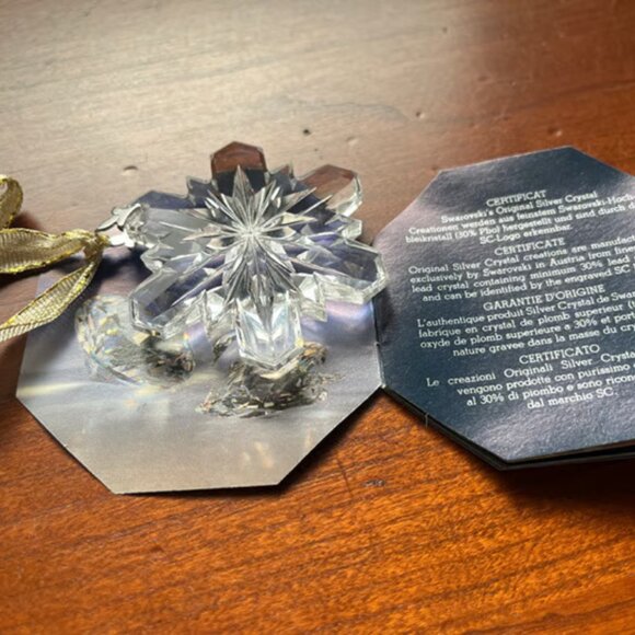 Retired 1970s Authentic Swarovski Crystal Prism Suncatcher Snowflake Ornament - Picture 3 of 8